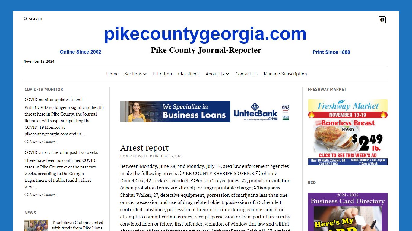 Arrest report - pikecountygeorgia.com